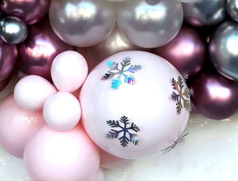 Organic balloon garland in Dallas for event backdrop